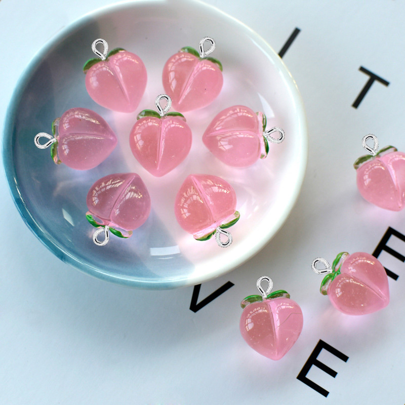 Resin Art Box - 10Pcs New Transparent Peach Flat Resin