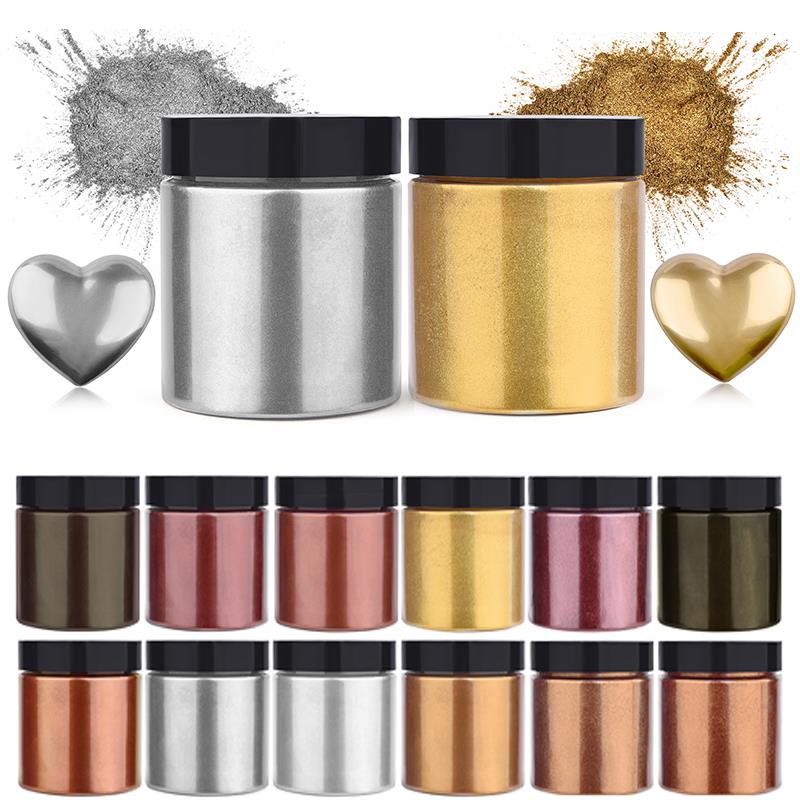 Resin Art Epoxy - 50g Shimmer Metallic Gold Silver Color