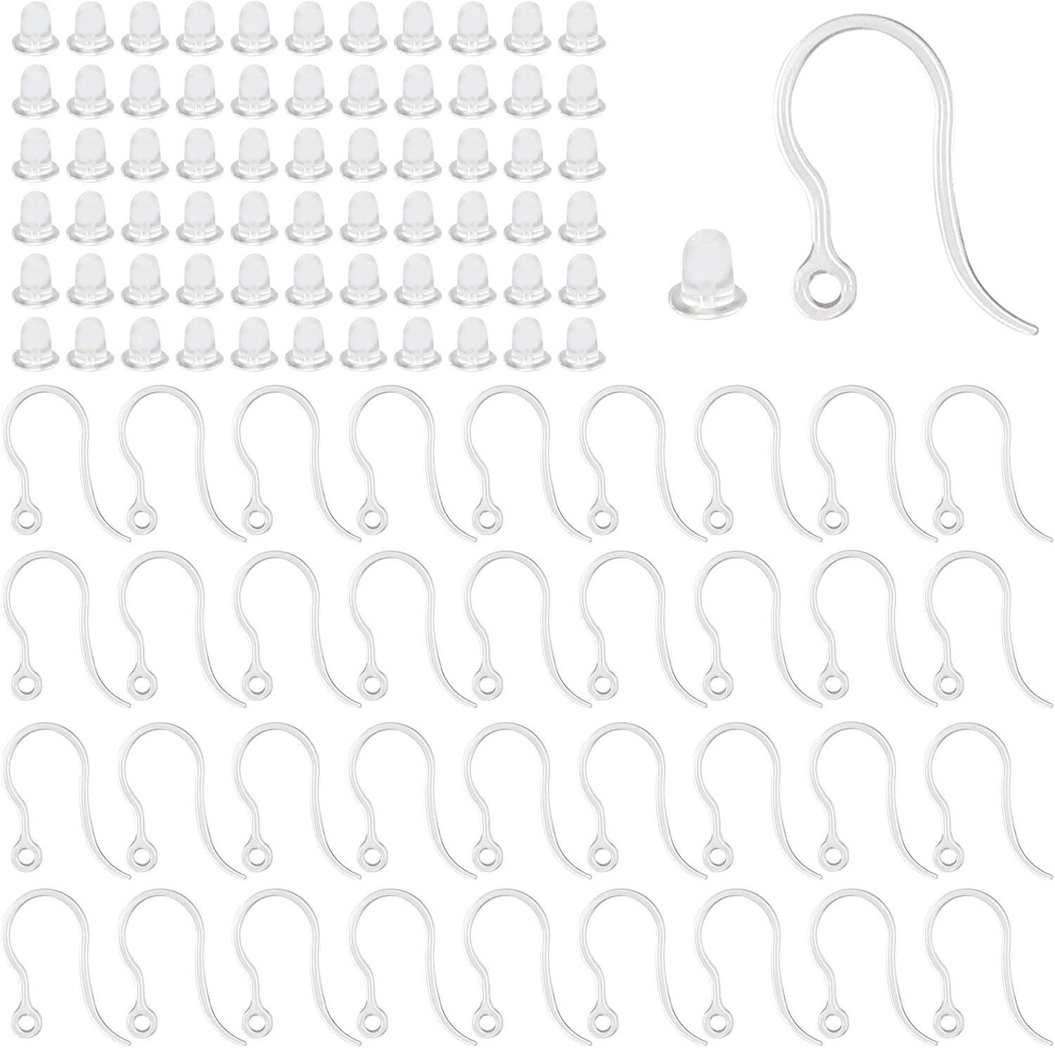 Resin Art Box - 40pcs Clear Plastic Earring Hooks Ear
