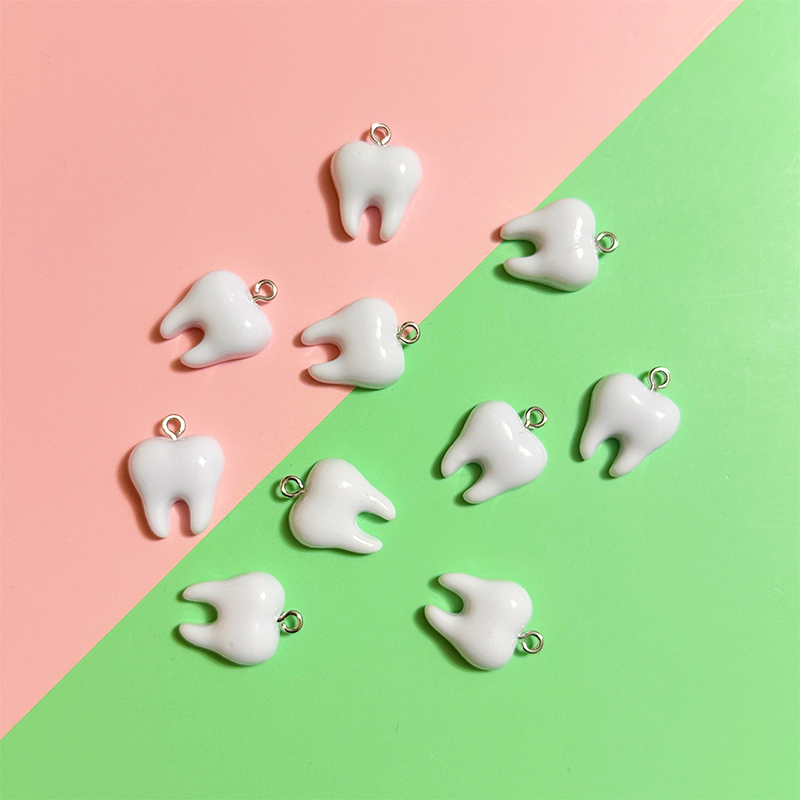10pcs Cute White Teeth Resin P - Resin Art Box review and price