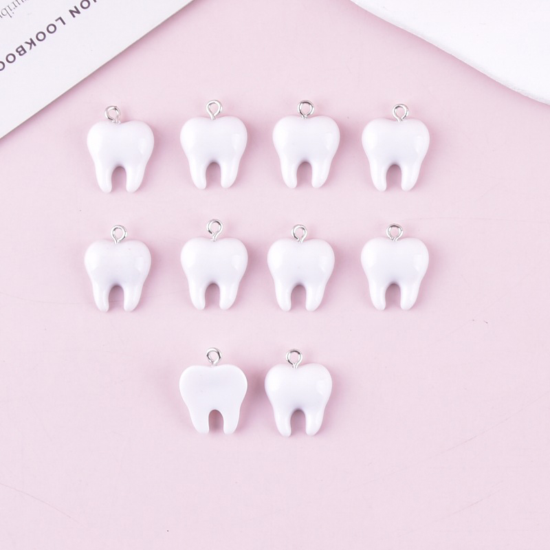 10pcs Cute White Teeth Resin P - Resin Art Box review and price