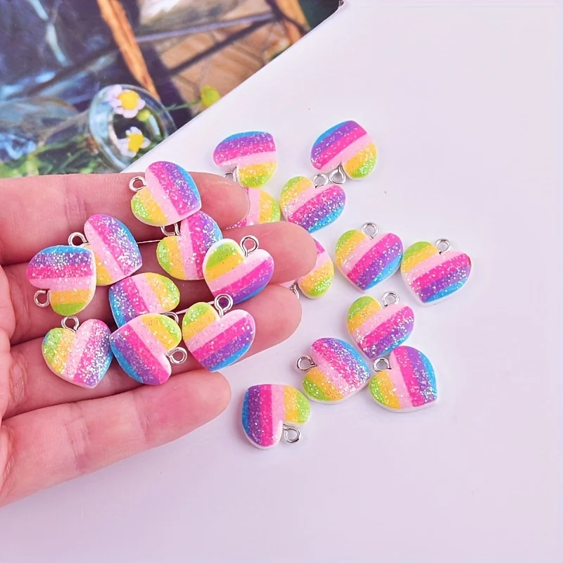 10Pcs Colorful Heart Resin Cha - Resin Art Box review and price