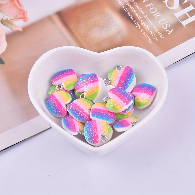 10Pcs Colorful Heart Resin Cha - Resin Art Box review and price
