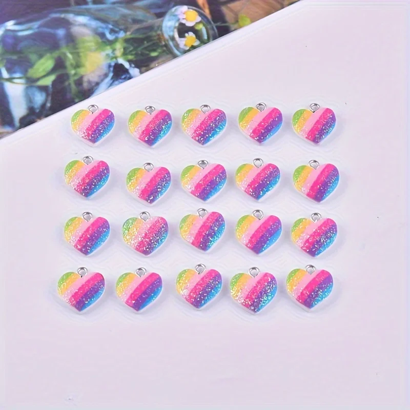 10Pcs Colorful Heart Resin Cha - Resin Art Box review and price