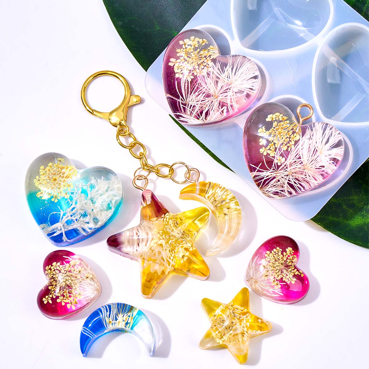 Heart Star Moon Pendant Silico - Resin Art Epoxy review and price