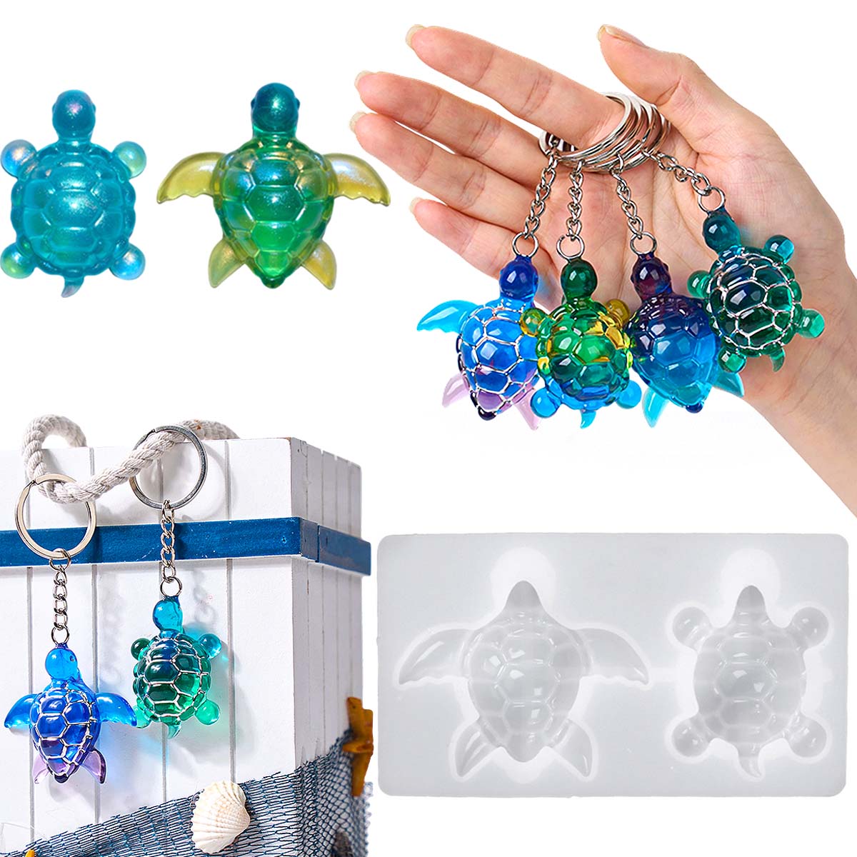 3D Sea Turtle Keychain Silicon - Resin Art Epoxy review and price